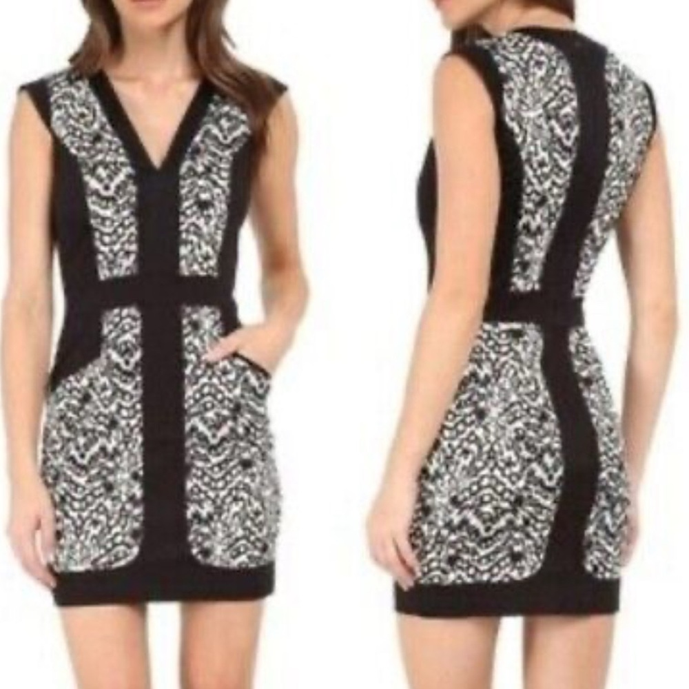 French Connection Black and white dress